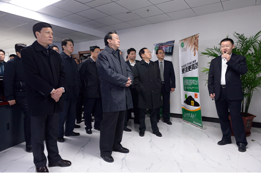 时任河南省省委书记郭庚茂（前排左二）、省长谢伏瞻（前排左一）莅临好色先生APP下载安装集团指导工作