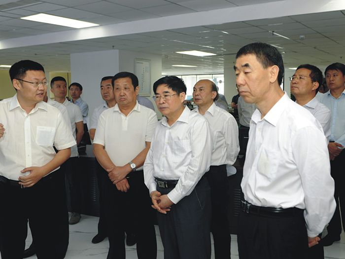 农村工作领导小组副组长袁纯清（右二）一行莅临好色先生APP下载安装园农资交易平台考察调研